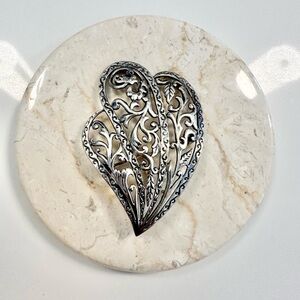 Vintage Sterling 925 dp Doug Paulus Brooch Filigree Ornate Feather Leaf Chunky